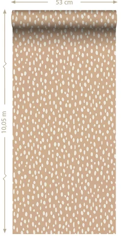 ESTAhome papier peint à motif de petits points terracotta claire - 53 cm x 10.05 m - 139555