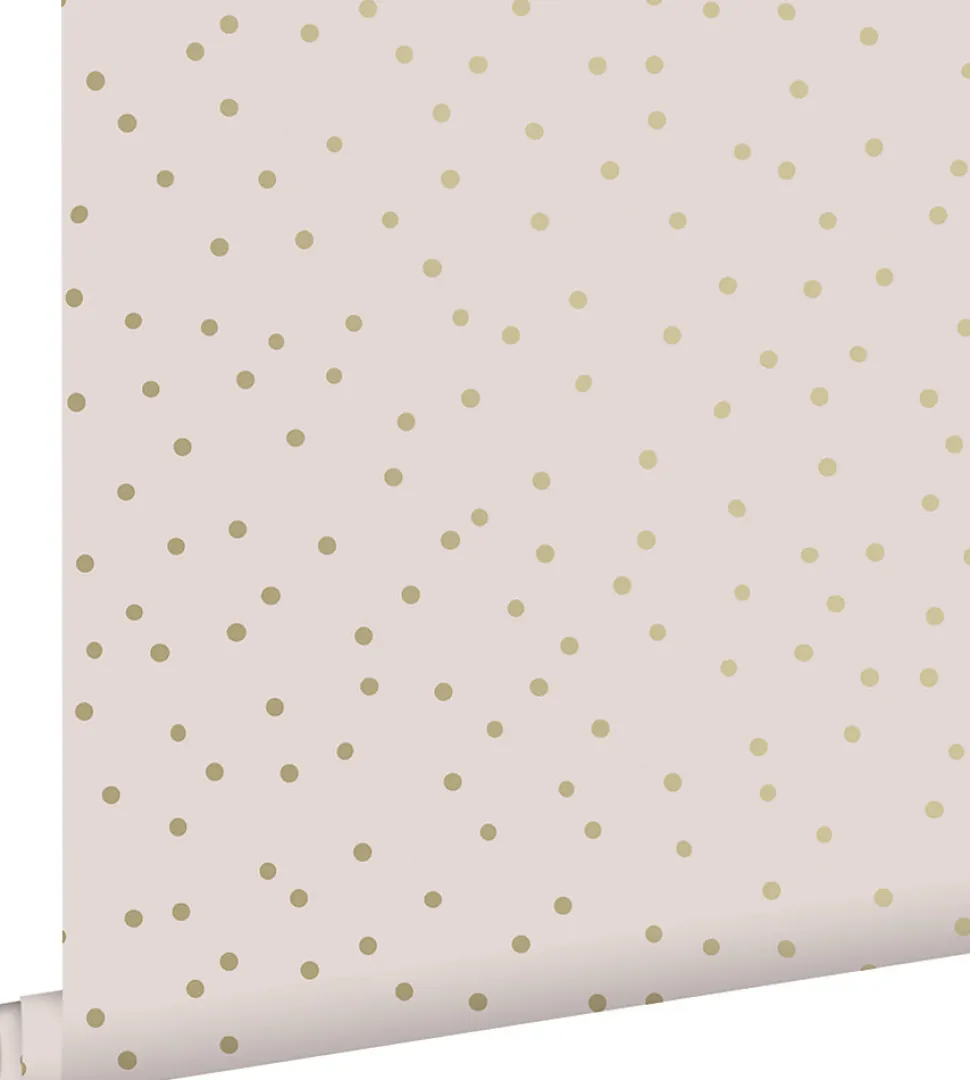 ESTAhome papier peint à motif de petits points vieux rose et or - 53 cm x 10.05 m - 139274