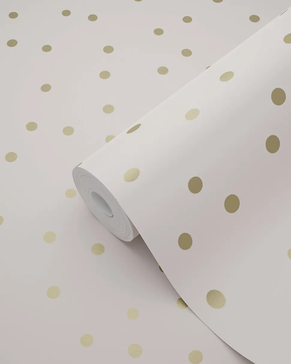 ESTAhome papier peint à motif de petits points vieux rose et or - 53 cm x 10.05 m - 139274