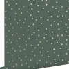ESTAhome papier peint à motif de petits points vert foncé et or - 53 cm x 10.05 m - 139275