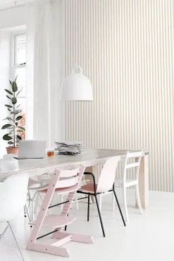 ESTAhome papier peint à rayures beige et blanc - 53 cm x 10.05 m - 130949
