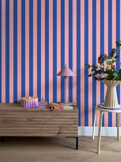 ESTAhome papier peint à rayures rose clair et bleu - 53 cm x 10.05 m - 139907