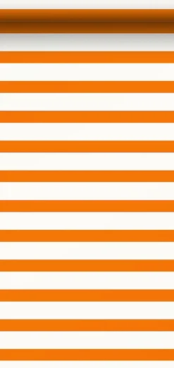 ESTAhome papier peint à rayures orange et blanc - 53 cm x 10.05 m - 115872