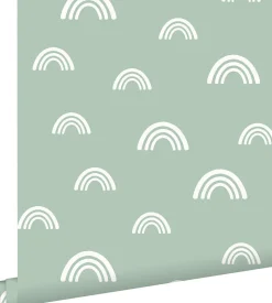 ESTAhome papier peint arcs en ciel vert menthe - 53 cm x 10.05 m - 139439