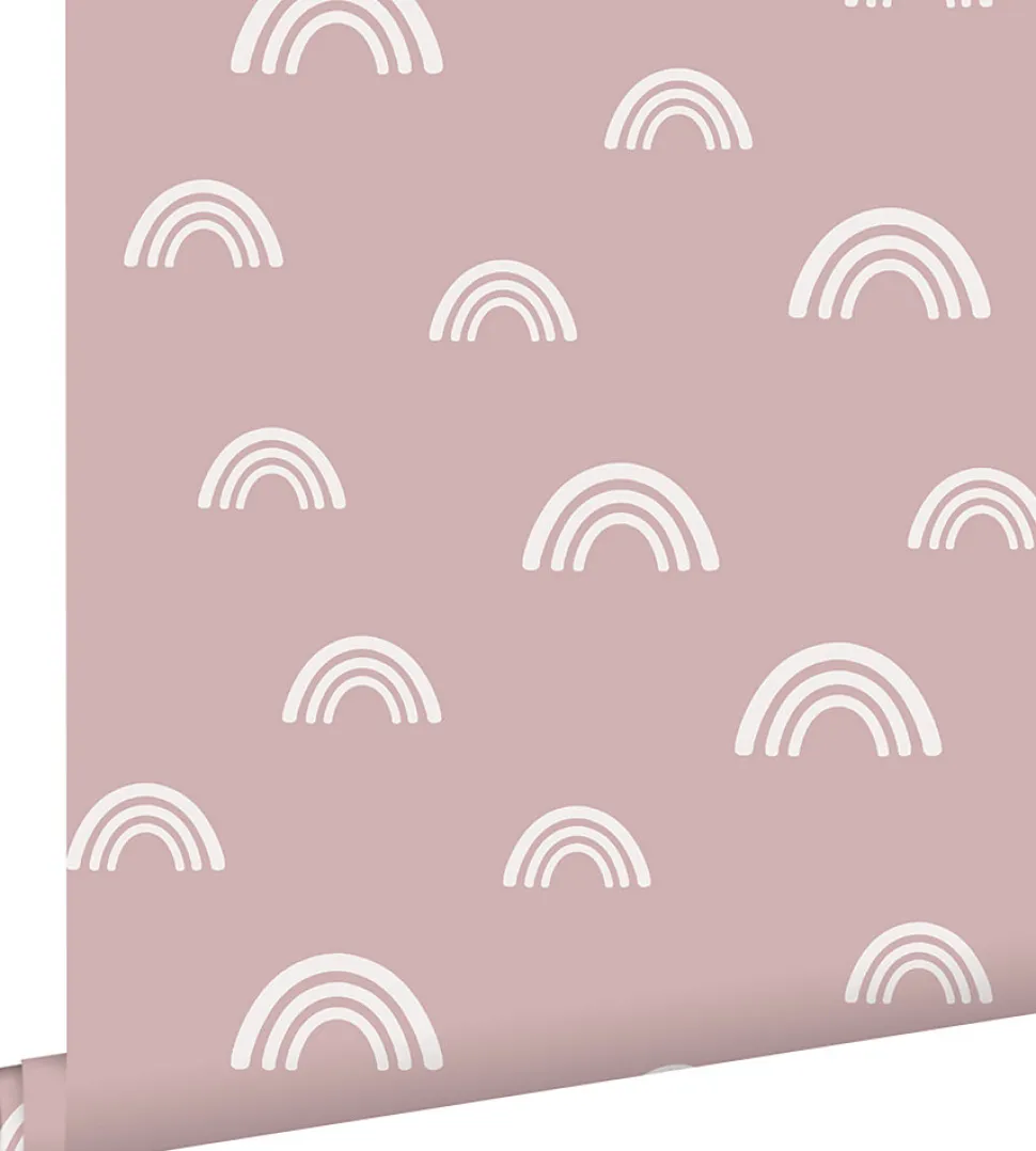 ESTAhome papier peint arcs en ciel vieux rose - 53 cm x 10.05 m - 139437
