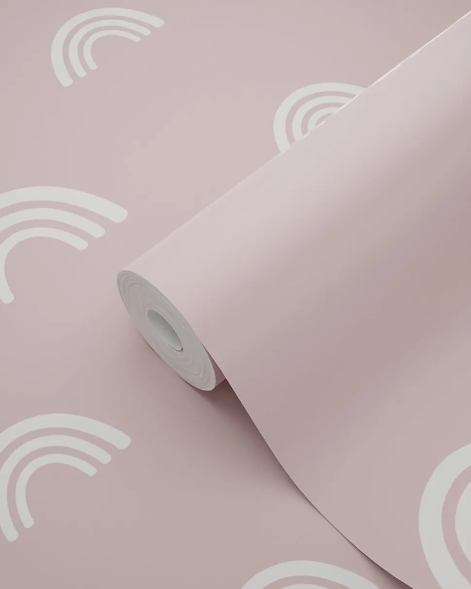 ESTAhome papier peint arcs en ciel vieux rose - 53 cm x 10.05 m - 139437