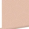 ESTAhome papier peint art déco rose pêche - 53 cm x 10.05 m - 139218