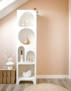 ESTAhome papier peint art déco rose pêche - 53 cm x 10.05 m - 139218
