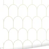 ESTAhome papier peint art déco blanc et or - 53 cm x 10.05 m - 139139