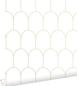 ESTAhome papier peint art déco blanc et or - 53 cm x 10.05 m - 139139