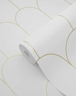 ESTAhome papier peint art déco blanc et or - 53 cm x 10.05 m - 139139