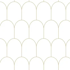 ESTAhome papier peint art déco blanc et or - 53 cm x 10.05 m - 139139