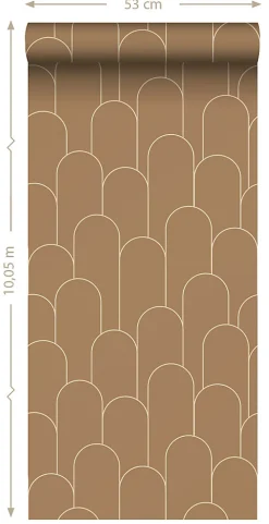 ESTAhome papier peint art déco terracotta - 50 x 900 cm - 139654