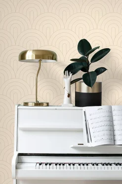 ESTAhome papier peint art déco beige - 50 x 900 cm - 139777