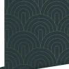 ESTAhome papier peint art déco bleu foncé - 53 cm x 10.05 m - 139743