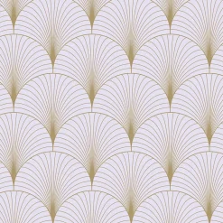 ESTAhome papier peint art déco lilas violet et or - 53 cm x 10.05 m - 139576