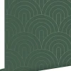 ESTAhome papier peint art déco vert émeraude - 53 cm x 10.05 m - 139744