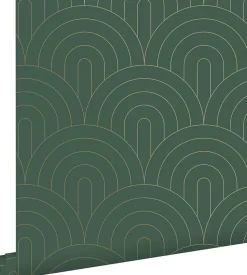 ESTAhome papier peint art déco vert émeraude - 53 cm x 10.05 m - 139744