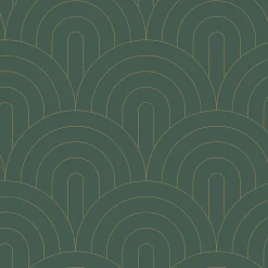 ESTAhome papier peint art déco vert émeraude - 53 cm x 10.05 m - 139744