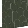 ESTAhome papier peint art déco vert foncé - 50 x 900 cm - 139656