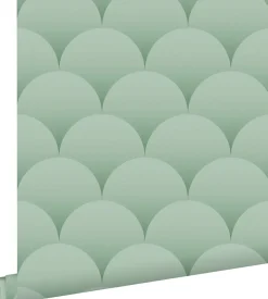 ESTAhome papier peint art déco vert grisé - 50 x 900 cm - 139466