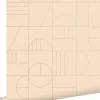 ESTAhome papier peint art déco rose pêche clair et or - 53 cm x 10.05 m - 139206