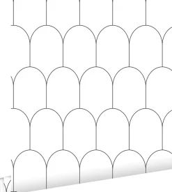 ESTAhome papier peint art déco blanc et noir - 53 cm x 10.05 m - 139140