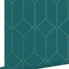 ESTAhome papier peint art déco or, vert et bleu - 53 cm x 10.05 m - 139224