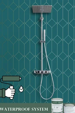ESTAhome papier peint art déco or, vert et bleu - 53 cm x 10.05 m - 139224