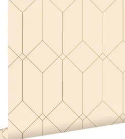 ESTAhome papier peint art déco or et beige - 53 cm x 10.05 m - 139747