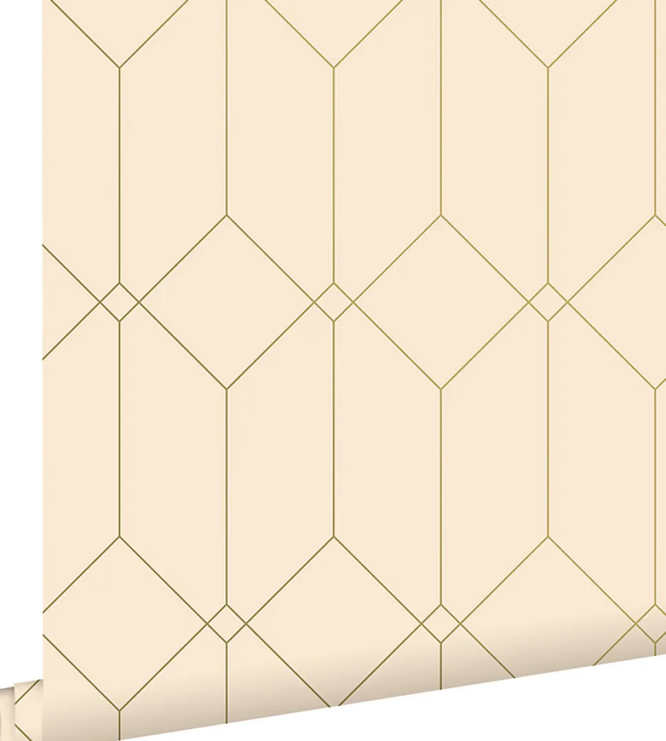 ESTAhome papier peint art déco or et beige - 53 cm x 10.05 m - 139747