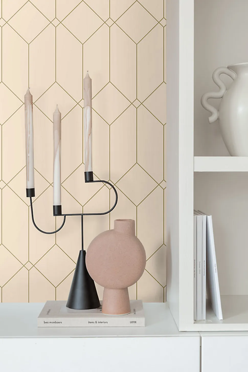 ESTAhome papier peint art déco or et beige - 53 cm x 10.05 m - 139747