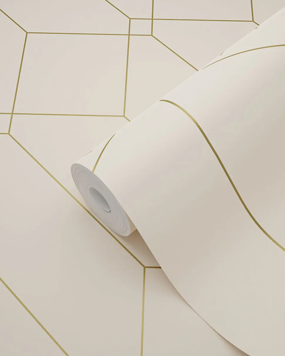 ESTAhome papier peint art déco or et beige - 53 cm x 10.05 m - 139747