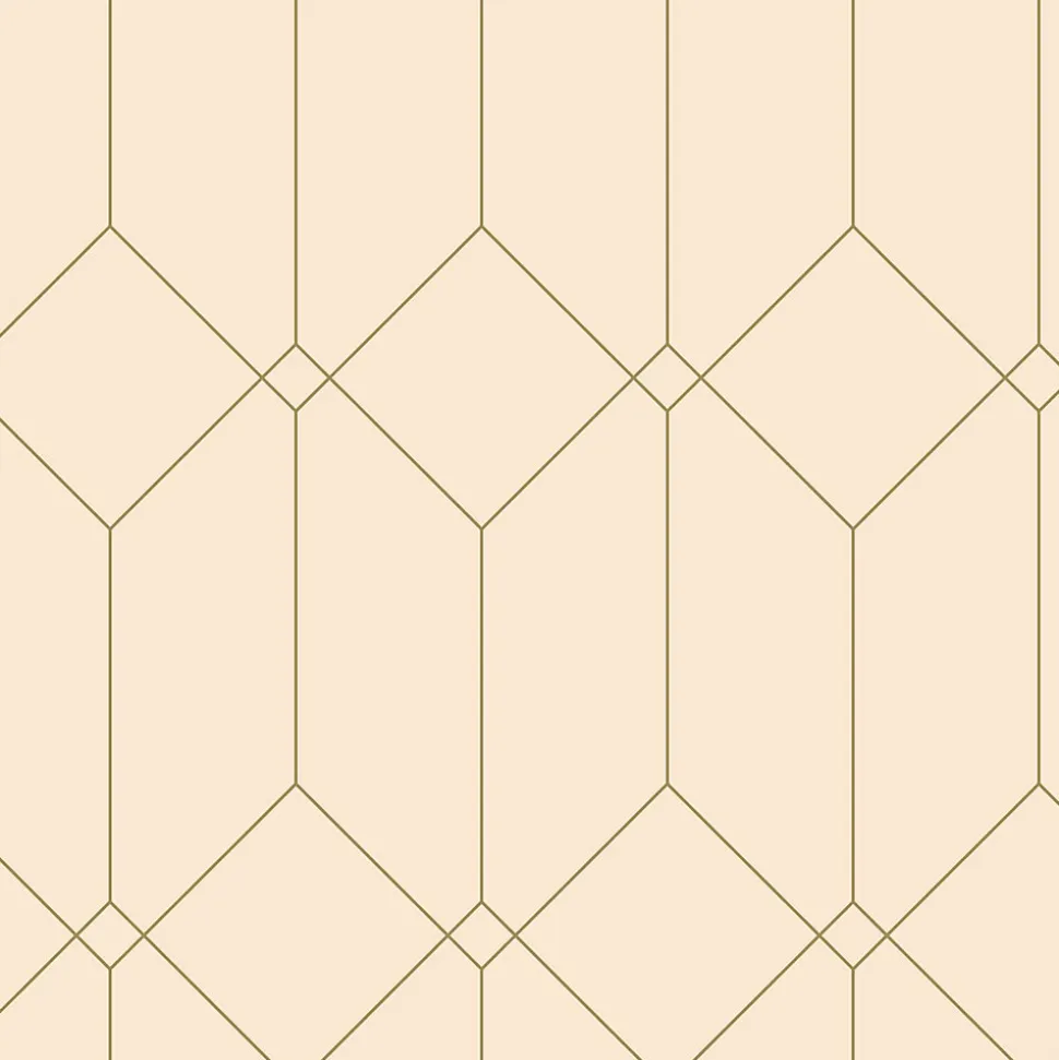 ESTAhome papier peint art déco or et beige - 53 cm x 10.05 m - 139747