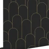 ESTAhome papier peint art déco noir et or - 50 x 900 cm - 139658