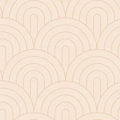 ESTAhome papier peint art déco rose pêche clair et or rose - 53 cm x 10.05 m - 139216