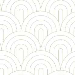 ESTAhome papier peint art déco blanc et or - 53 cm x 10.05 m - 139215