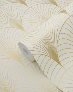 ESTAhome papier peint art déco beige et or - 53 cm x 10.05 m - 139458