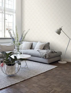 ESTAhome papier peint baroque gris chaud et couleur sable - 53 cm x 10.05 m - 127603