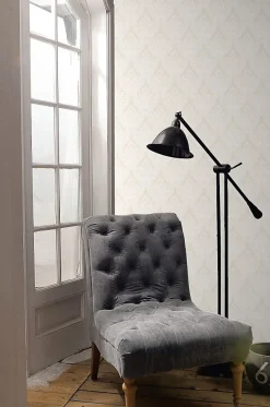 ESTAhome papier peint baroque gris chaud et couleur sable - 53 cm x 10.05 m - 127603