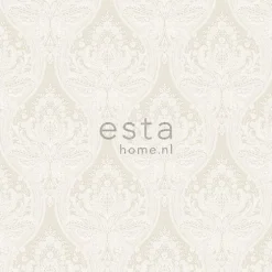 ESTAhome papier peint baroque gris chaud et couleur sable - 53 cm x 10.05 m - 127603
