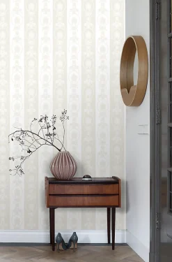 ESTAhome papier peint baroque blanc et argent - 53 cm x 10.05 m - 136846