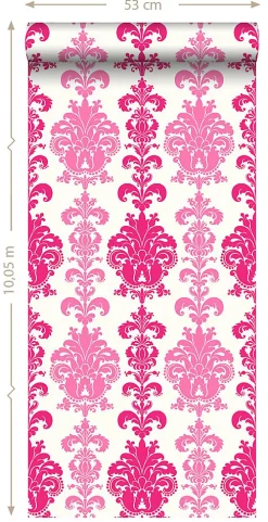 ESTAhome papier peint baroque rose - 53 cm x 10.05 m - 115730