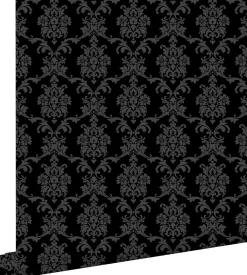 ESTAhome papier peint baroque noir - 53 cm x 10.05 m - 136825