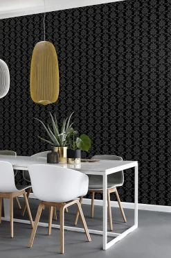 ESTAhome papier peint baroque noir - 53 cm x 10.05 m - 136825