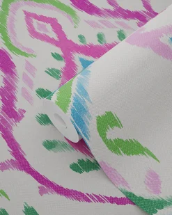 ESTAhome papier peint baroque vert et rose - 53 cm x 10.05 m - 148648