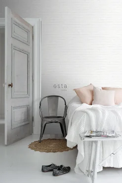 ESTAhome papier peint brique blanc - 53 cm x 10.05 m - 138533