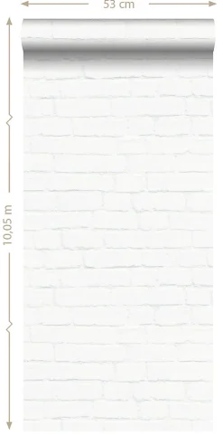 ESTAhome papier peint brique blanc - 53 cm x 10.05 m - 138533