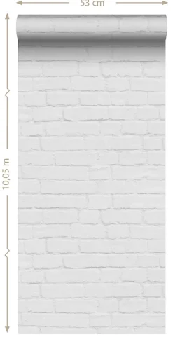ESTAhome papier peint brique gris clair - 53 cm x 10.05 m - 139192