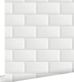 ESTAhome papier peint carreaux de ciment blanc - 53 cm x 10.05 m - 139120